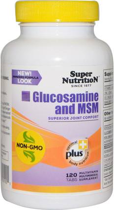 Glucosamine and MSM, 120 Tabs by Super Nutrition, 補充劑，氨基葡萄糖軟骨素 HK 香港