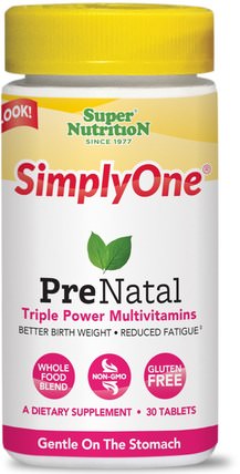 SimplyOne, PreNatal, Triple Power Multivitamins, 30 Tablets by Super Nutrition, 維生素，產前多種維生素 HK 香港