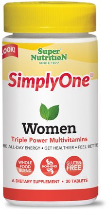 SimplyOne, Women Triple Power Multivitamin, 30 Tablets by Super Nutrition, 維生素，女性多種維生素 HK 香港