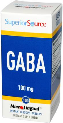GABA, 100 mg, 100 MicroLingual Instant Dissolve Tablets by Superior Source, 補充劑，gaba（γ氨基丁酸），健康，情緒 HK 香港