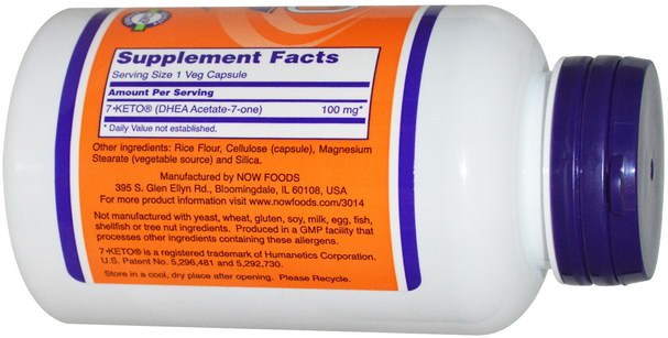 補充劑，7-keto，dhea - Now Foods, 7-Keto, 100 mg, 120 Veg Capsules