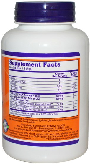 補充劑，7-keto，dhea - Now Foods, 7-Keto LeanGels, 100 mg, 120 Softgels