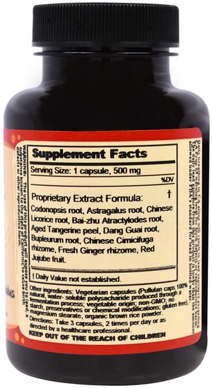 補充劑，適應原，抗衰老 - Dragon Herbs, Codonopsis & Astragalus, 500 mg, 100 Veggie Caps