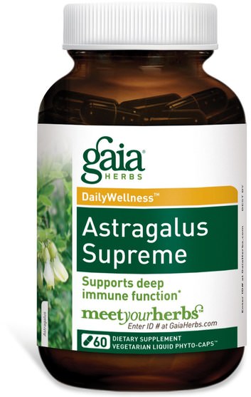 補充劑，適應原，抗衰老 - Gaia Herbs, DailyWellness, Astragalus Supreme, 60 Vegetarian Liquid Phyto-Caps