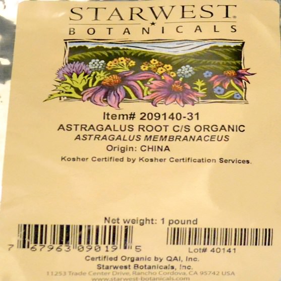 補充劑，適應原，抗衰老 - Starwest Botanicals, Organic Astragalus Root C/S, 1 lb (453.6 g)