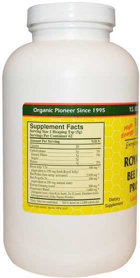 補充劑，adaptogen，蜂產品，蜂花粉 - Y.S. Eco Bee Farms, Royal Rush Energizing Drink Mix, Royal Jelly, Bee Pollen, Propolis Plus Ginseng & Herbs, 11.1 oz (316 g)