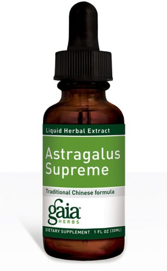 補充劑，adaptogen，感冒和病毒，黃芪液體 - Gaia Herbs, Astragalus Supreme, 1 fl oz (30 ml)