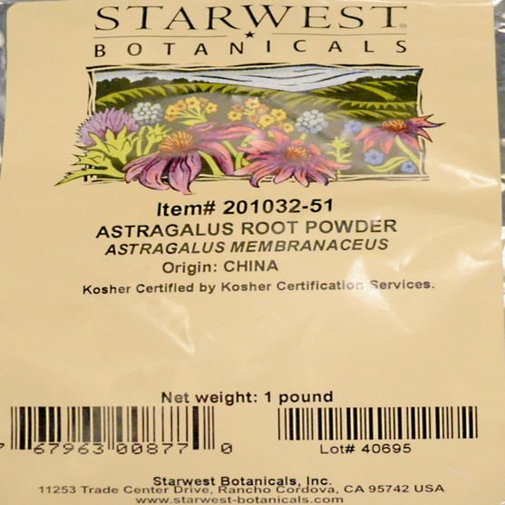 補充劑，adaptogen，感冒和病毒，黃芪 - Starwest Botanicals, Astragalus Root Powder, 1 lb (453.6 g)