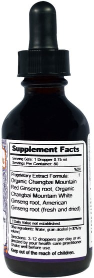 補充劑，adaptogen，感冒和病毒，人參液 - Dragon Herbs, Ginseng Sublime, Super Potency Extract, 2 fl oz (60 ml)