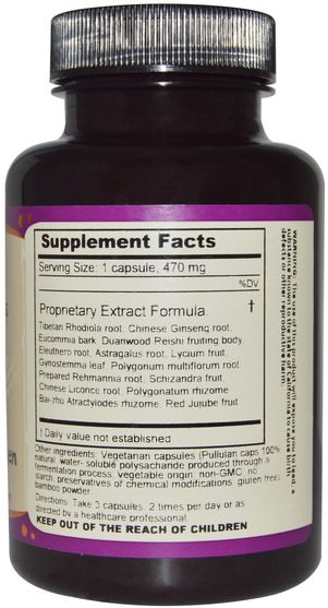補充劑，adaptogen - Dragon Herbs, Super Adaptogen, 470 mg, 100 Veggie Caps