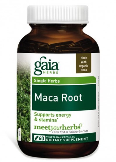補充劑，adaptogen，男性，瑪卡 - Gaia Herbs, Maca Root, 60 Veggie Caps