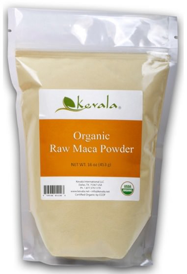 補充劑，adaptogen，男性，瑪卡 - Kevala, Organic Raw Maca Powder, 16 oz (453 g)