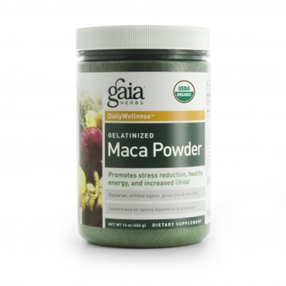 補品，adaptogen，超級食品 - Gaia Herbs, Gelatinized Maca Powder, 16 oz (454 g)