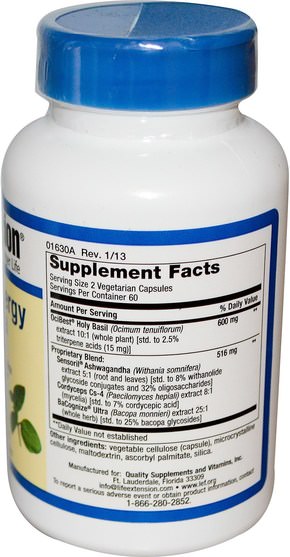 補品，腎上腺，能量 - Life Extension, Adrenal Energy Formula, 120 Veggie Caps