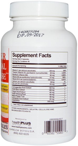 補充劑，腎上腺支持 - Health Plus Super Adrenal Cleanse, Step 5, 90 Capsules