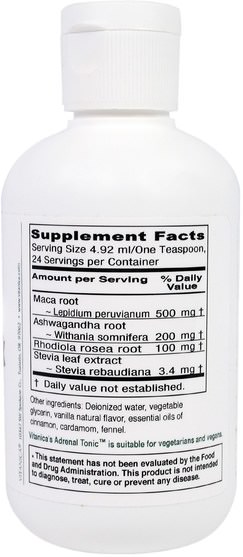 補充劑，腎上腺支持 - Vitanica, Adrenal Tonic, Chai Spice, 4 oz (118 ml)