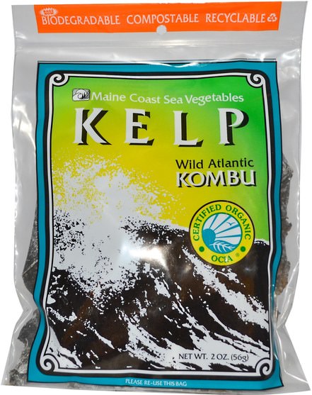 補品，藻類各種，海帶 - Maine Coast Sea Vegetables, Kelp, Wild Atlantic Kombu, 2 oz (56 g)