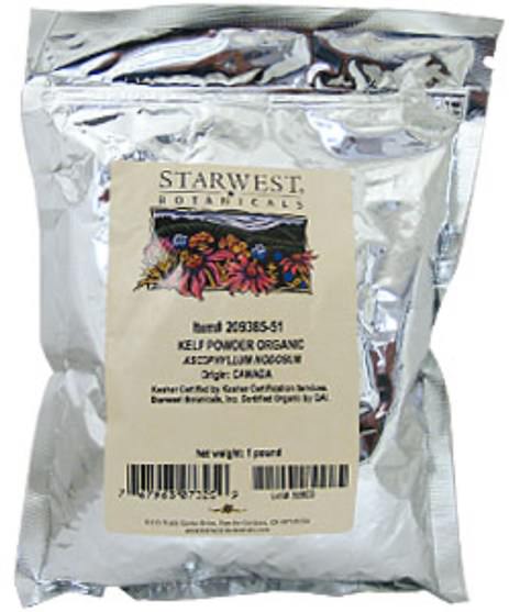補品，藻類各種，海帶 - Starwest Botanicals, Organic Kelp Powder, 1 lb (453.6 g)