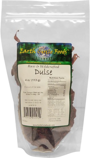 補充劑，藻類各種，香料和調味料，dulse - Earth Circle Organics, Raw & Wildcrafted Dulse, 4 oz (113 g)