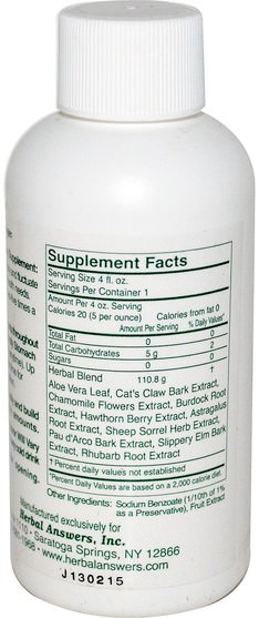 補充劑，蘆薈，蘆薈液 - Herbal Answers, Inc, Herbal Aloe Force, 4 fl oz