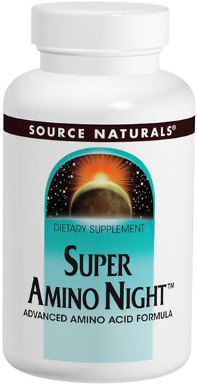 補充劑，氨基酸，氨基酸組合 - Source Naturals, Super Amino Night, 240 Tablets