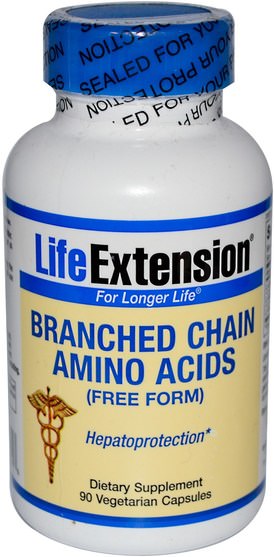 補充劑，氨基酸，bcaa（支鏈氨基酸） - Life Extension, Branched Chain Amino Acids, 90 Veggie Caps