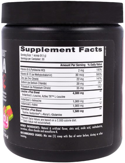 補充劑，氨基酸，bcaa（支鏈氨基酸），運動，肌肉 - Betancourt, Plus Series BCAA, Candy Watermelon, 10.0 oz (285 g)