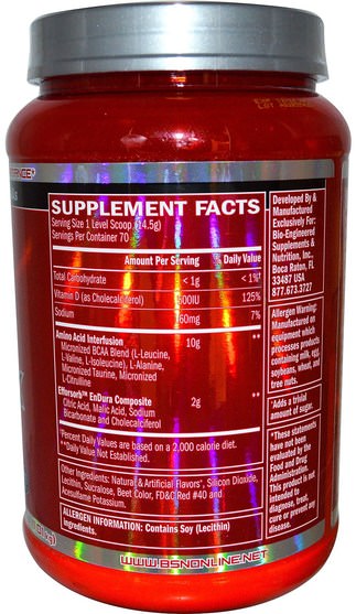 補充劑，氨基酸，bcaa（支鏈氨基酸），運動，運動 - BSN, AminoX, Endurance & Recovery Agent, Non-Caffeinated, Fruit Punch, 2.23 lb (1.01 kg)