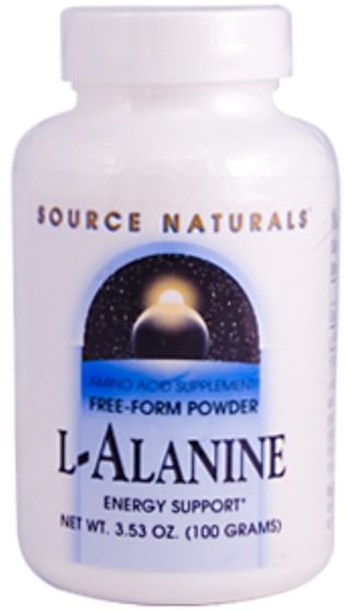補充劑，氨基酸，丙氨酸 - Source Naturals, L-Alanine, 3.53 oz (100 g)