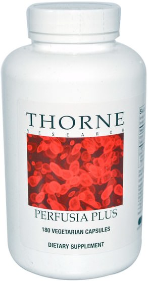 補充劑，氨基酸，精氨酸，健康，心臟心血管健康 - Thorne Research, Perfusia Plus, 180 Vegetarian Capsules