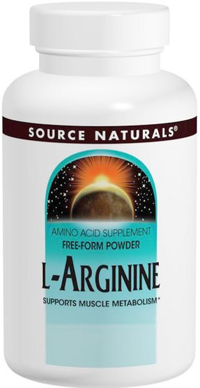 補充劑，氨基酸，精氨酸，精氨酸粉末 - Source Naturals, L-Arginine, 3.53 oz (100 g)