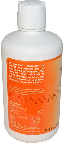 補充劑，氨基酸，精氨酸 - Morningstar Minerals, Got Arginine?, Orange Flavor, 32 fl oz (946 ml)