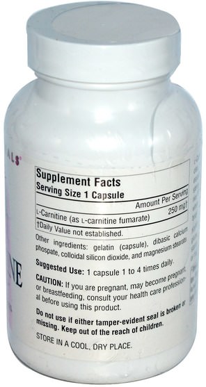 補充劑，氨基酸，左旋肉鹼 - Source Naturals, L-Carnitine, 250 mg, 120 Capsules