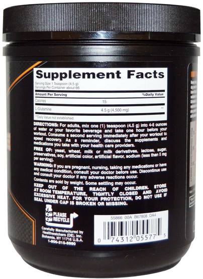 補充劑，氨基酸，l谷氨酰胺，l谷氨酰胺粉末，運動，運動 - Body Fortress, 100% Pure Glutamine Powder, 10.6 oz (300 g)
