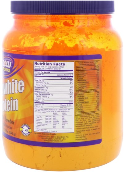 補充劑，氨基酸，絲氨酸，蛋白質 - Now Foods, Sports, Eggwhite Protein, 1.2 lbs (544 g)