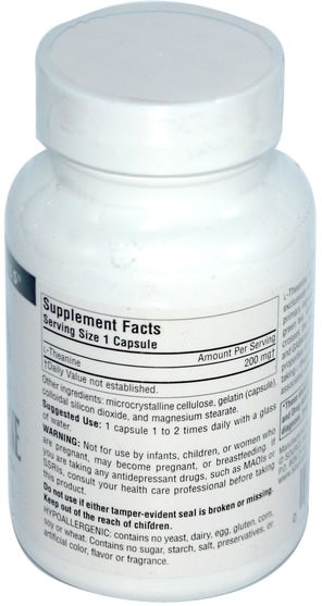補充劑，氨基酸，茶氨酸 - Source Naturals, L-Theanine, 200 mg, 60 Capsules