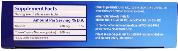 補充劑，氨基酸，nac（n乙酰半胱氨酸） - BioAdvantex Pharma, PharmaNAC, Pink Berry Blast, 900 mg, 24 Effervescent Tablets