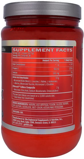補充劑，氨基酸，運動 - BSN, Amino-X, Endurance & Recovery Agent, Strawberry Orange, 15.3 oz (435 g)