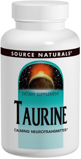 補充劑，氨基酸，牛磺酸 - Source Naturals, Taurine, 500 mg, 120 Tablets