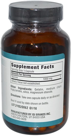 補充劑，氨基酸，牛磺酸 - Twinlab, Mega Taurine Caps, 50 Capsules