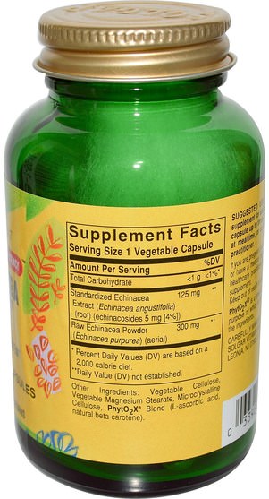 補充劑，抗生素，紫錐花膠囊片 - Solgar, Echinacea Herb Extract, 60 Vegetable Capsules