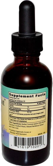 補充劑，抗生素，紫錐花和黃金，健康，免疫系統 - Herbs for Kids, Echinacea/GoldenRoot, Blackberry Flavor, 2 fl oz (59 ml)