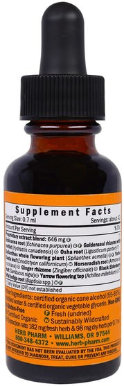 補充劑，抗生素，紫錐花和黃金 - Herb Pharm, Rapid Immune Boost, 1 fl oz (30 ml)
