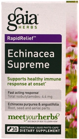 補充劑，抗生素 - Gaia Herbs, Echinacea Supreme, 30 Vegetarian Liquid Phyto-Caps