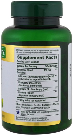 補充劑，抗生素 - Natures Bounty, Echinacea Complex, 450 mg, 100 Capsules