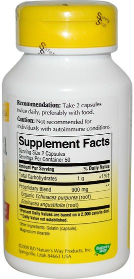 補充劑，抗生素 - Natures Way, Echinacea Complex, 450 mg, 100 Capsules