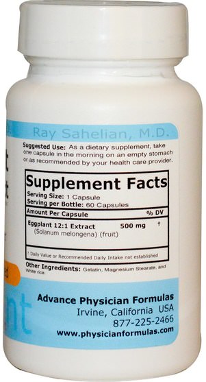 補充劑，抗氧化劑 - Advance Physician Formulas, Eggplant Extract, 500 mg, 60 Capsules