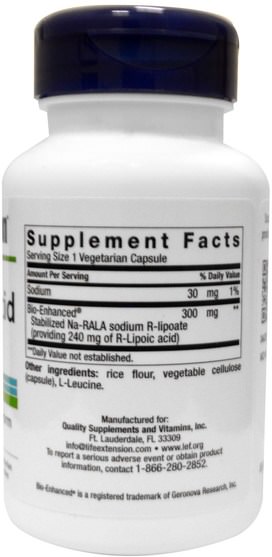 補充劑，抗氧化劑，α硫辛酸，α硫辛酸150毫克 - Life Extension, Super R-Lipoic Acid, 240 mg, 60 Veggie Caps