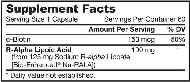 補充劑，抗氧化劑，α硫辛酸，α硫辛酸100毫克 - Jarrow Formulas, R-Alpha Lipoic Acid, with Biotin, 60 Capsules
