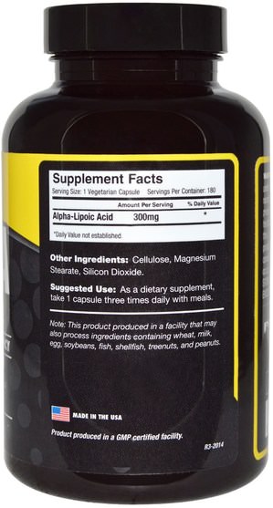 補充劑，抗氧化劑，α硫辛酸，α硫辛酸300毫克 - Primaforce, Pure ALA, 300 mg, 180 Veggie Caps